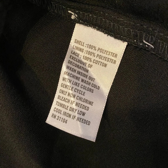 NWT Kaari Blue Tie Neck Burnout Dress in Black - Picture 9 of 11